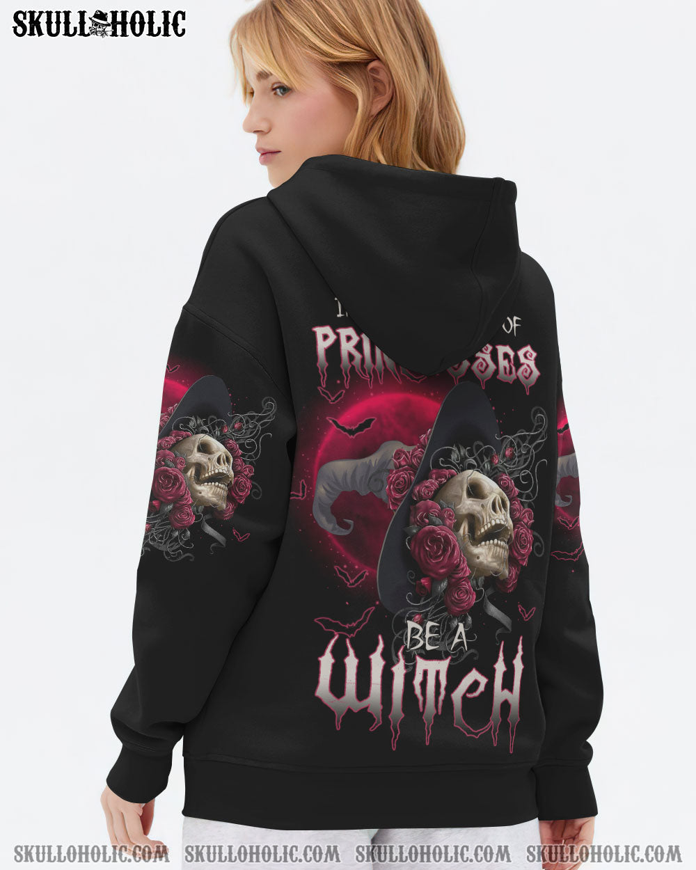 In a World Full of Princesses Be a Witch Skull and Rose Graphic AOP Shirts _3_ g4Fhv