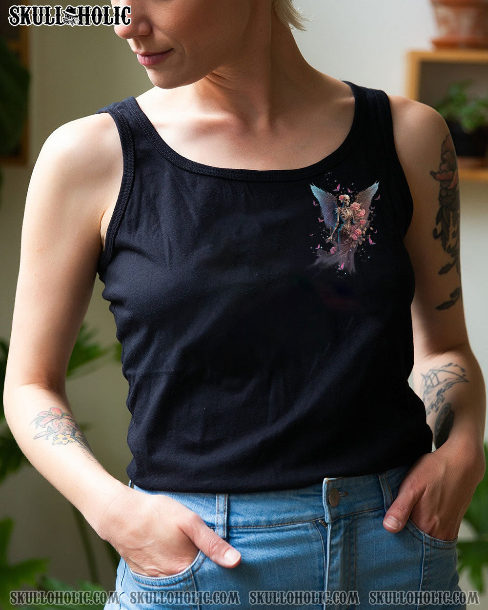 In my next life I want to be the Karma Fairy Skull Gothic Wings Roses AOP Shirts _11_ gGTwq