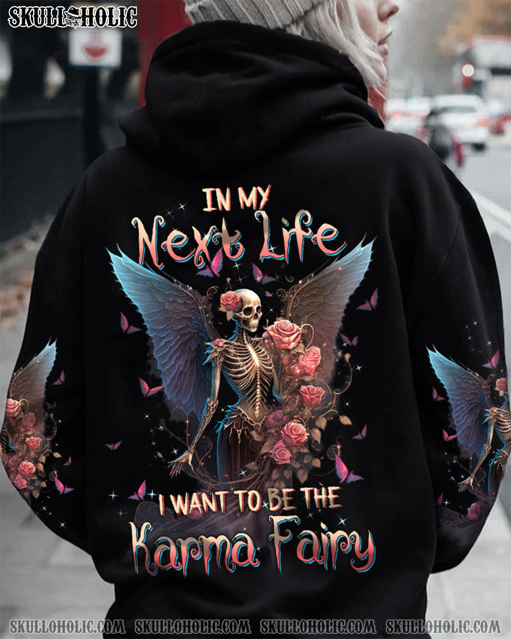 In my next life I want to be the Karma Fairy Skull Gothic Wings Roses AOP Shirts _1_ q8B6a