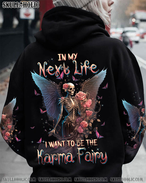 In my next life I want to be the Karma Fairy - Skull Gothic Wings Roses - AOP Shirts