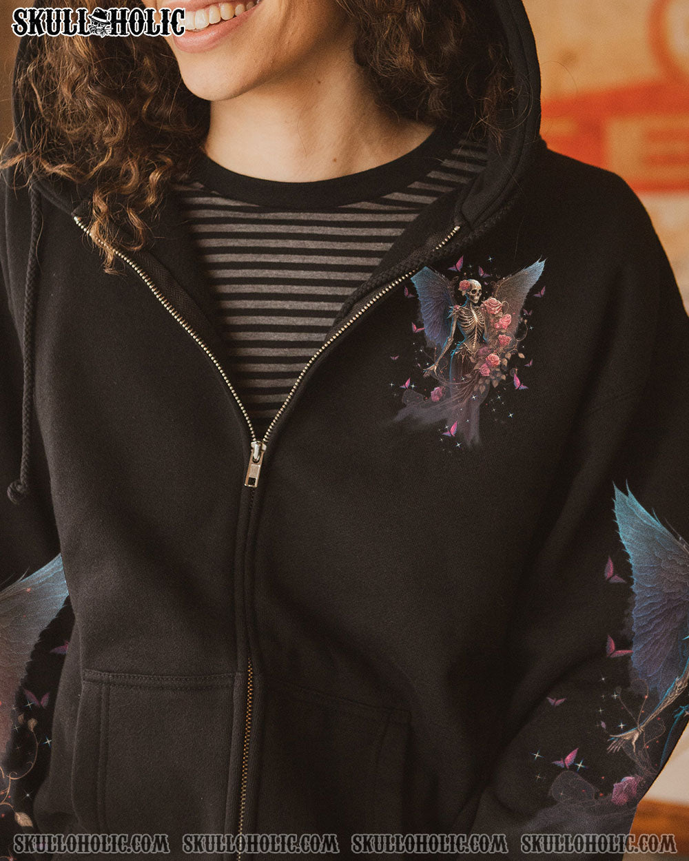 In my next life I want to be the Karma Fairy Skull Gothic Wings Roses AOP Shirts _4_ iadNs