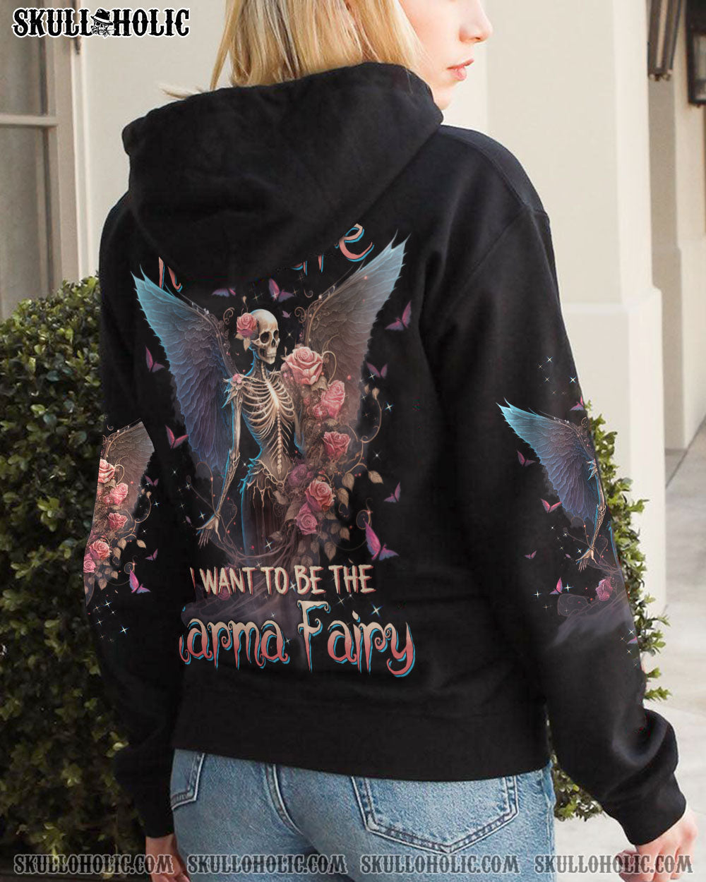 In my next life I want to be the Karma Fairy Skull Gothic Wings Roses AOP Shirts _5_ cTmse