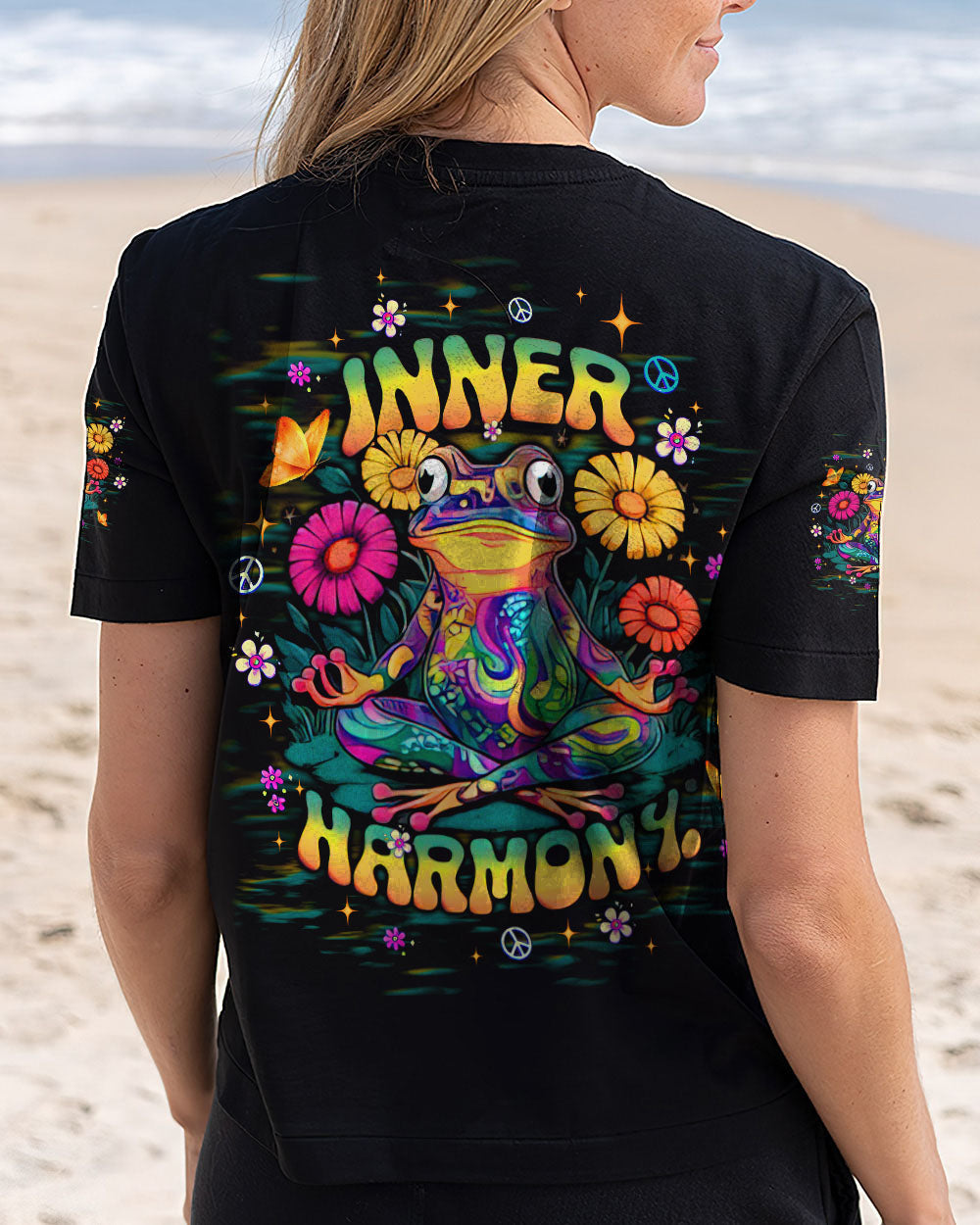 Inner Harmony Hippie Frog Trippy Meditation Psychedelic Graphic AOP Shirts _3_ rInFx