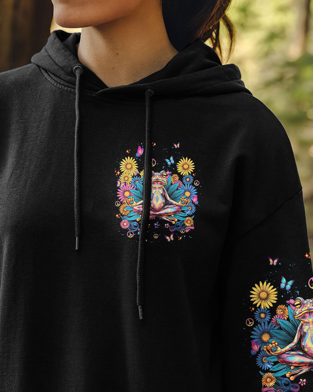 Inner Harmony Hippie Trippy Meditating Frog Tie Dye Style AOP Shirts _13_ 4xBCT