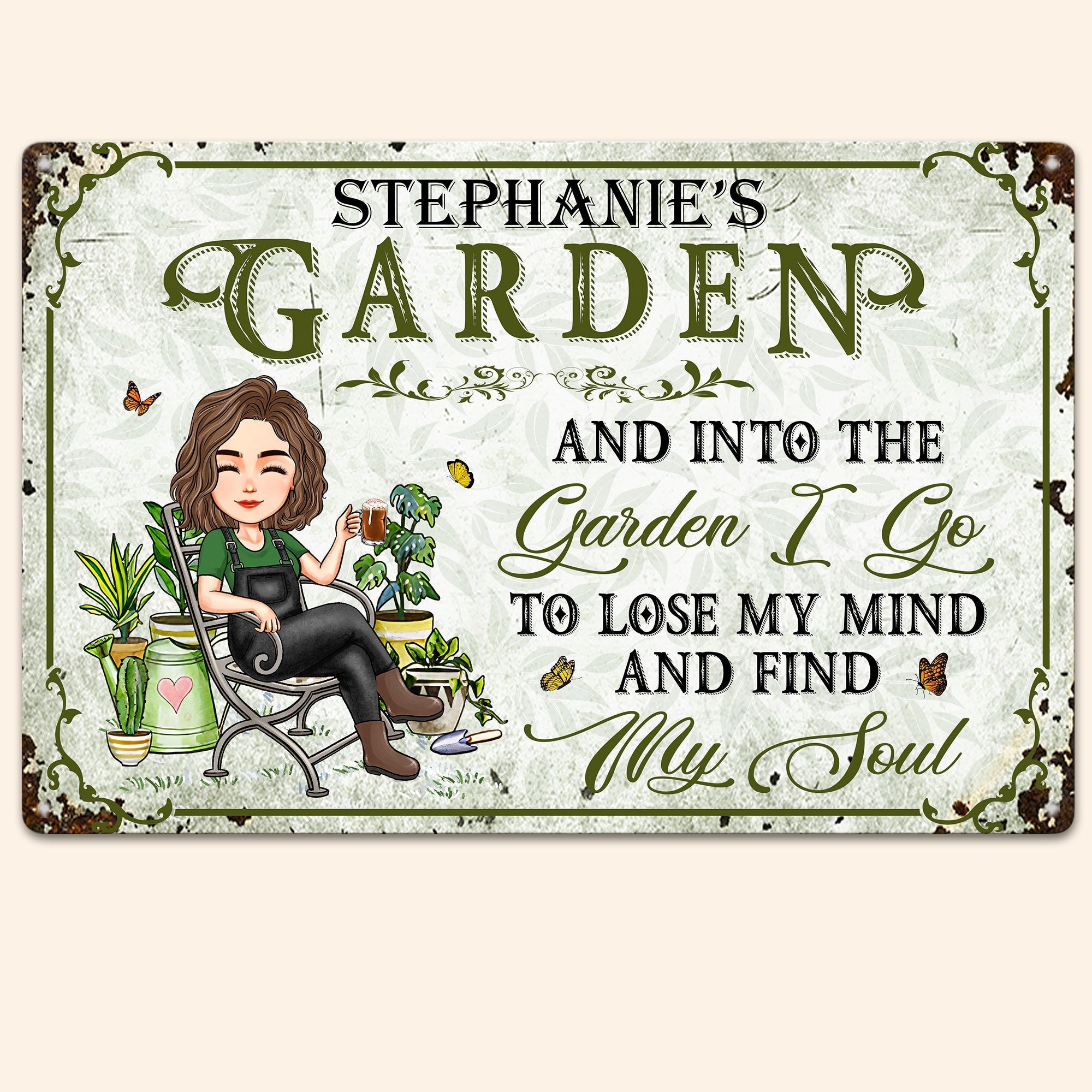 Into The Garden I Go To Lose My Mind Personalized Metal Sign Birthday Funny House Warming Gift For Garden Lovers_1_f789ed96 7fb4 45cb 8ce5 616744a347e3