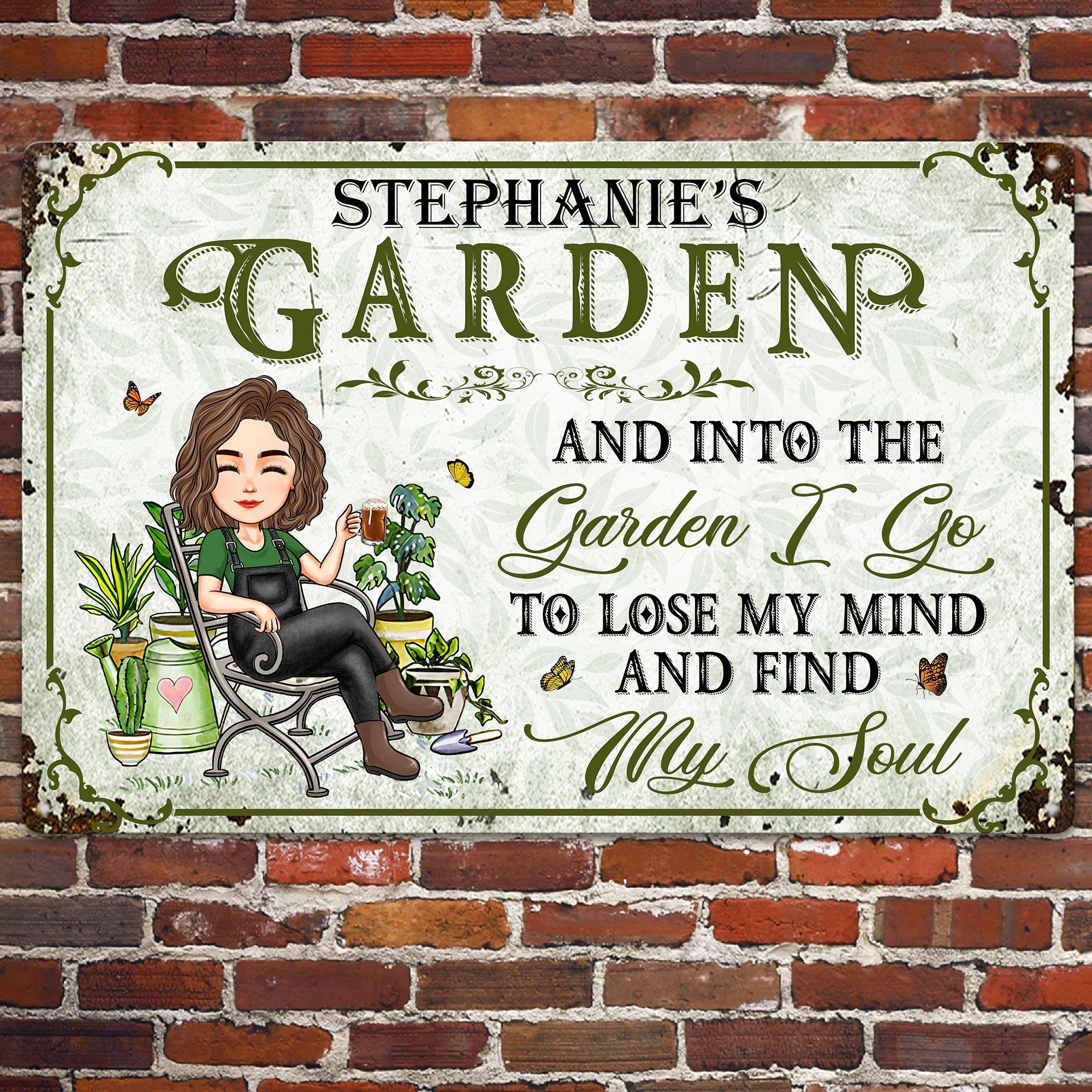 Into The Garden I Go To Lose My Mind Personalized Metal Sign Birthday Funny House Warming Gift For Garden Lovers_2_726de023 dd4e 4f56 a49b 7171e6d2b49d