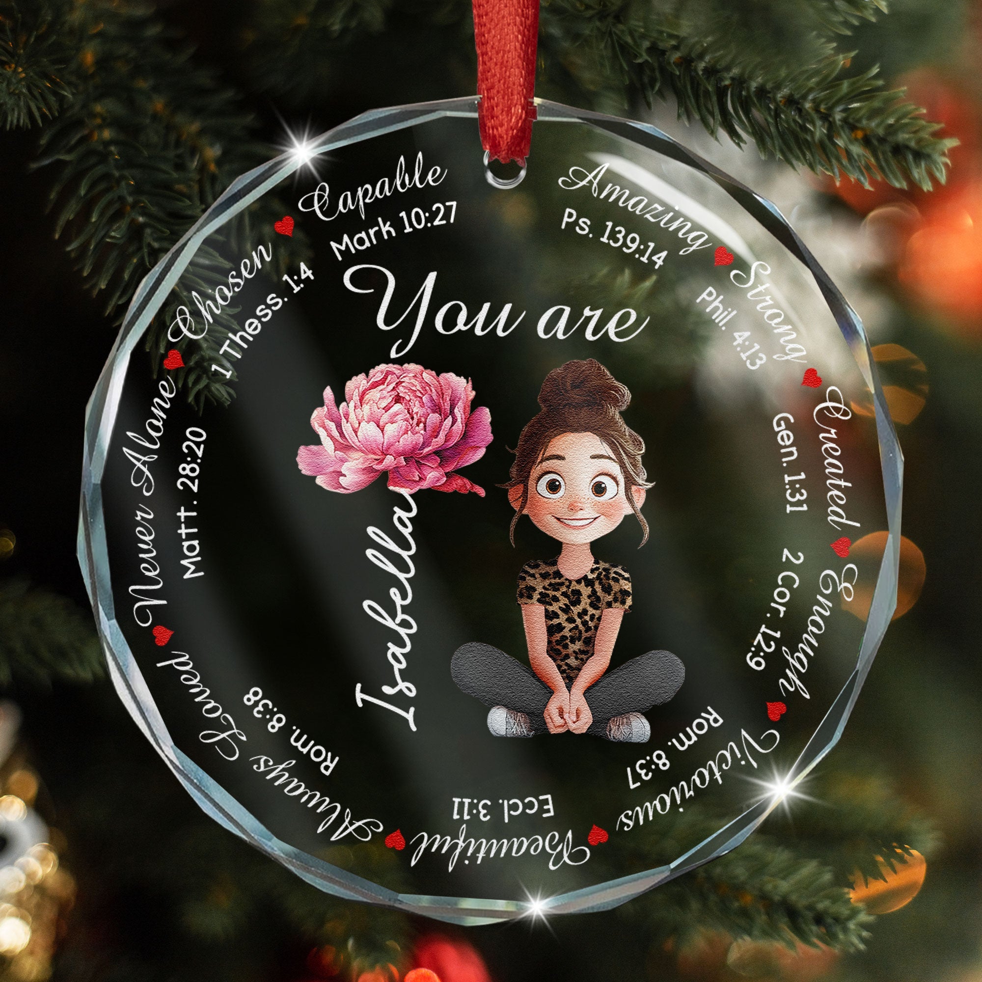 Jesus Inspirational Bible Verse With Birth Flower Personalized Glass Ornament_4_fb76ac9d 4104 4aee b26d b9be84f8ac30