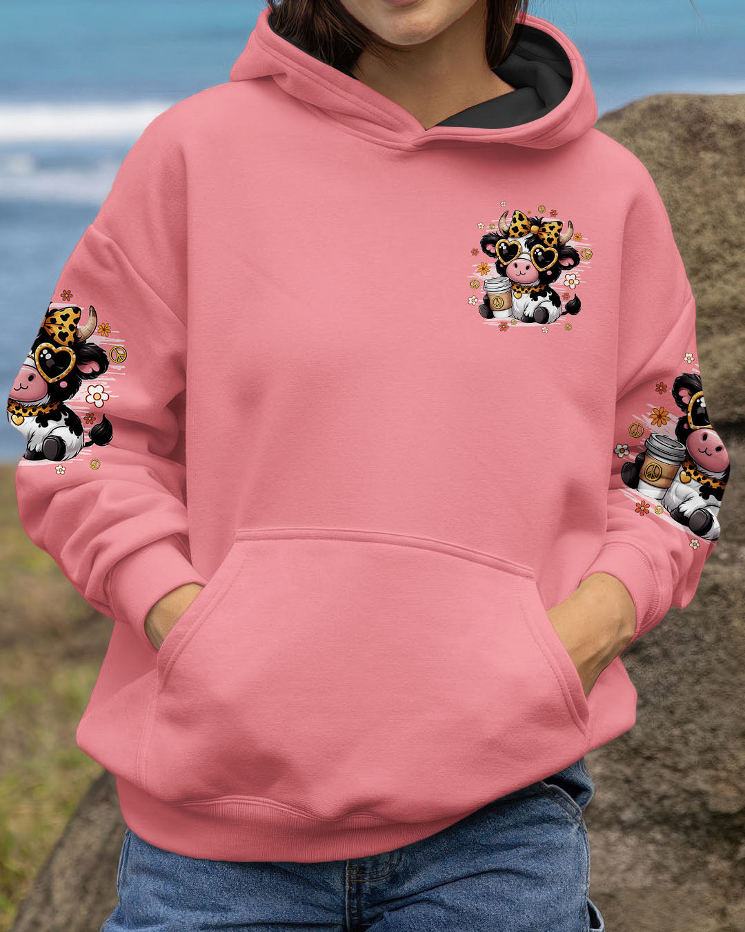 Just A Little Moody Cow Cute Cow Design _26 Coffee Lover_E2_80_99s AOP Shirts _4_ C4XMg