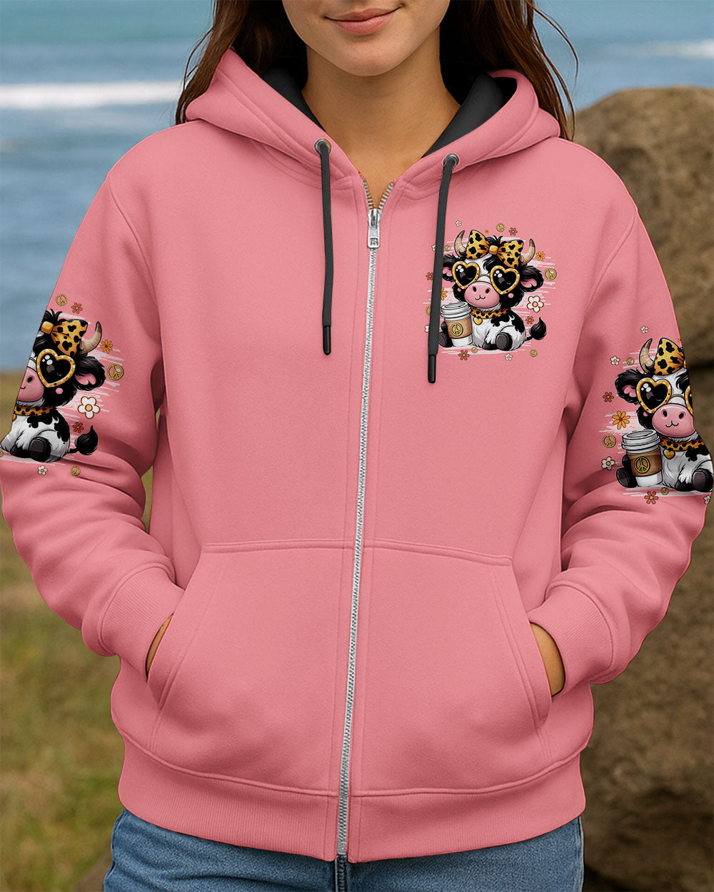 Just A Little Moody Cow Cute Cow Design _26 Coffee Lover_E2_80_99s AOP Shirts _8_ BQglk