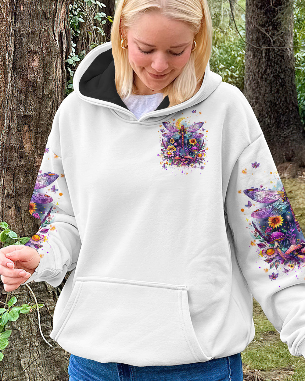 Just Breathe Everything Is Going To Be Okay Colorful Dragonfly Floral AOP Shirts _14_ pzrYF