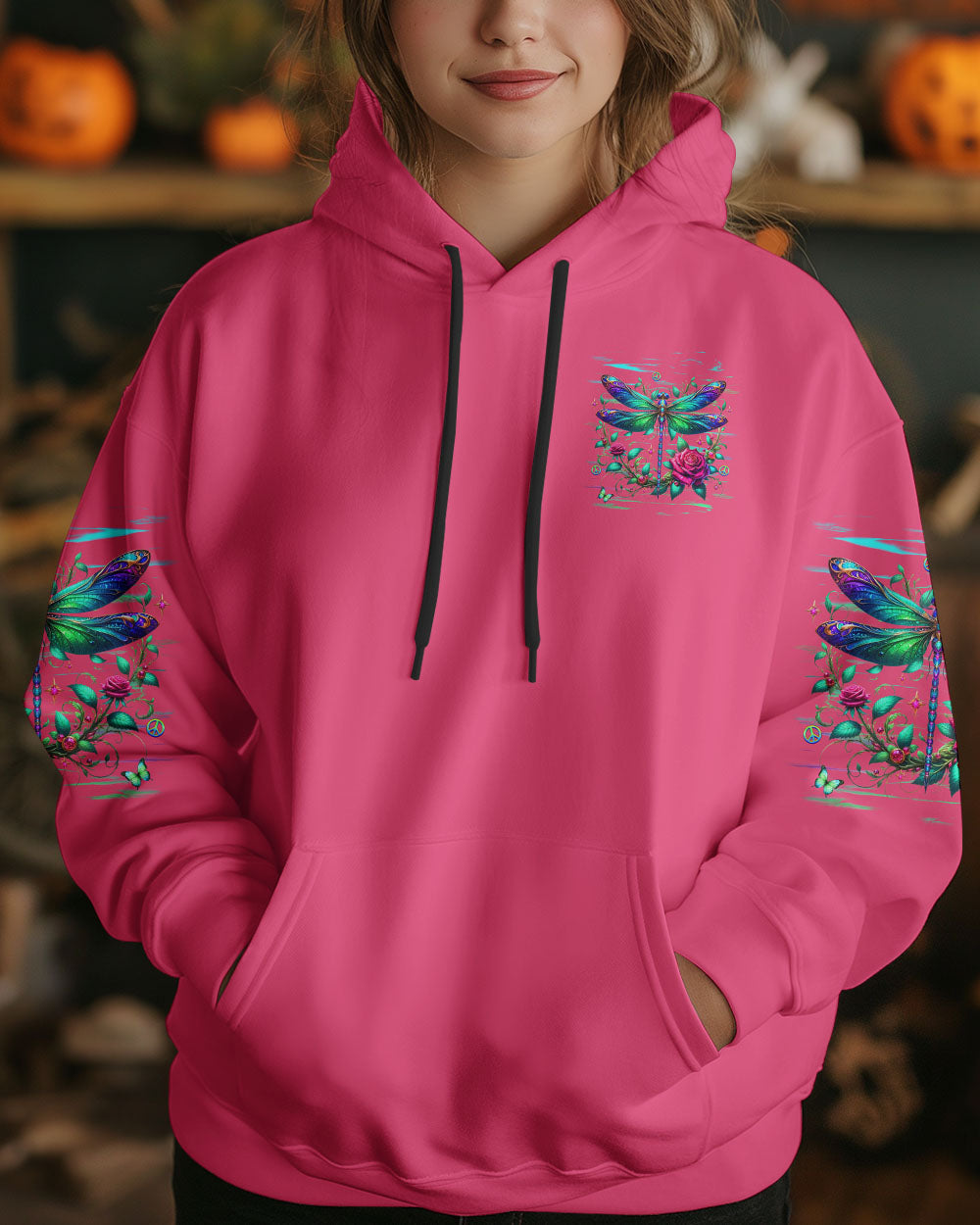 Just Breathe Everything Is Going To Be Okay Dragonfly Floral AOP Shirts _5_ kLvzB