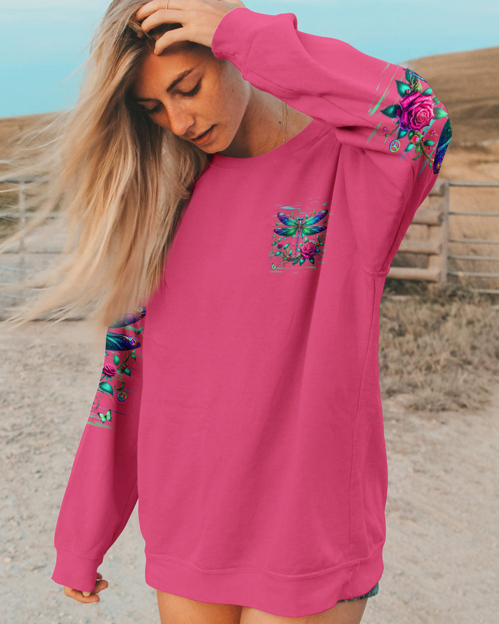 Just Breathe Everything Is Going To Be Okay Dragonfly Floral AOP Shirts _6_ 8d6KW