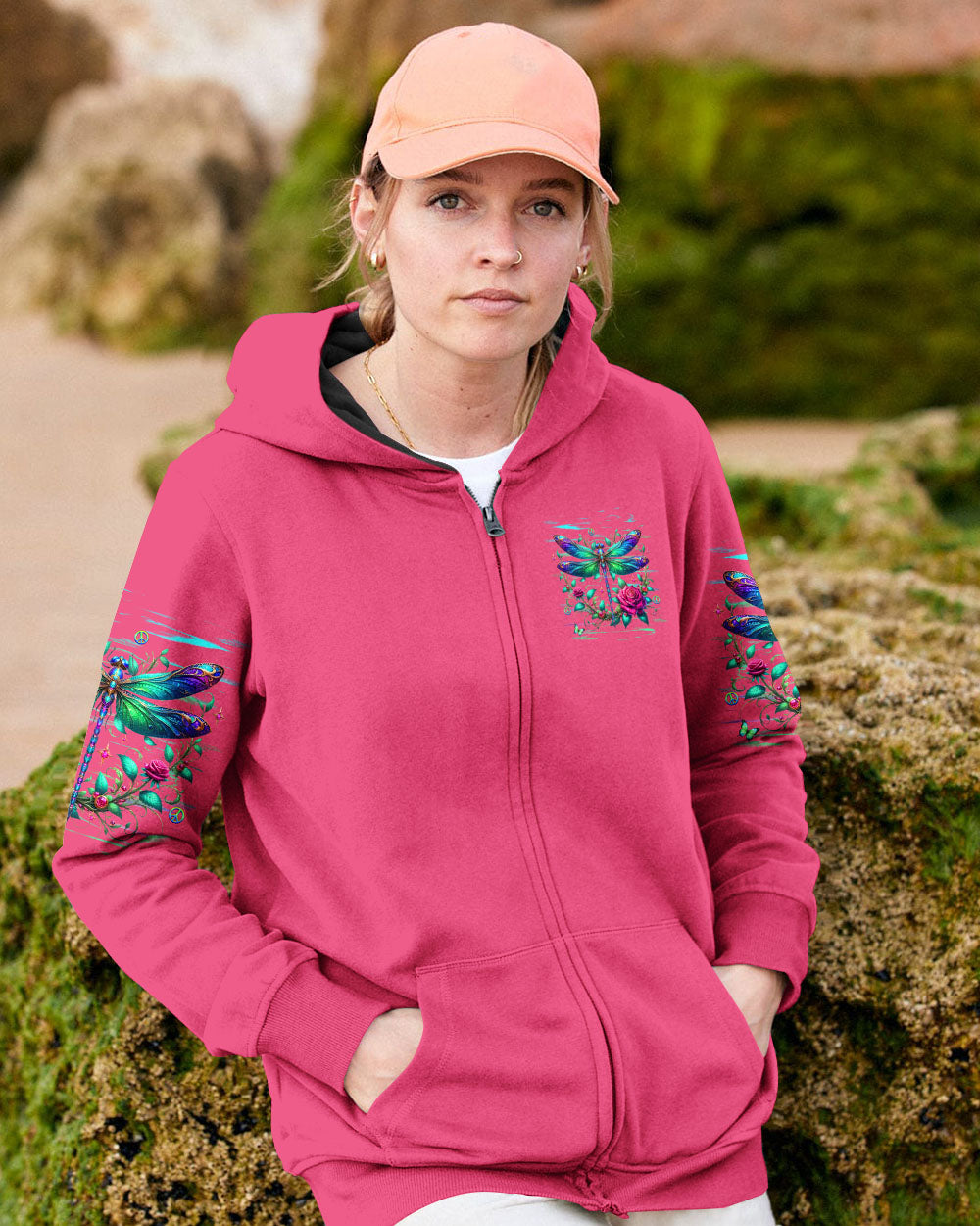 Just Breathe Everything Is Going To Be Okay Dragonfly Floral AOP Shirts _8_ wvL5o