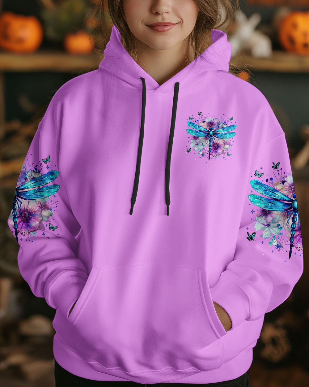 Just Breathe Everything Is Going To Be Okay Dragonfly and Floral Design AOP Shirts _6_ Qtd1r