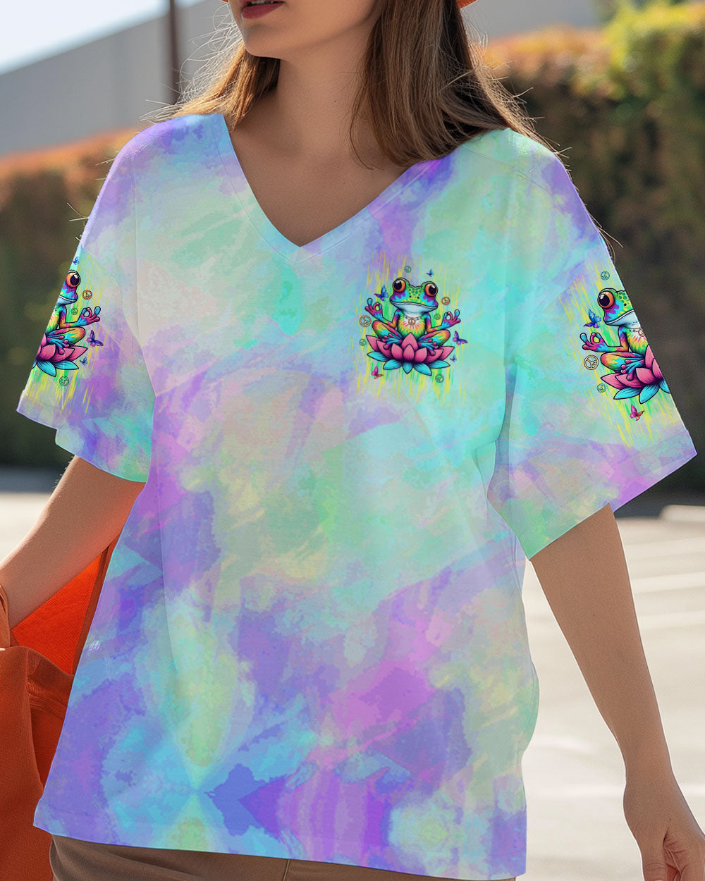 Just Breathe Everything Is Going To Be Okay Frog Tie Dye Yoga Hippie AOP Shirts _2_ tJabt