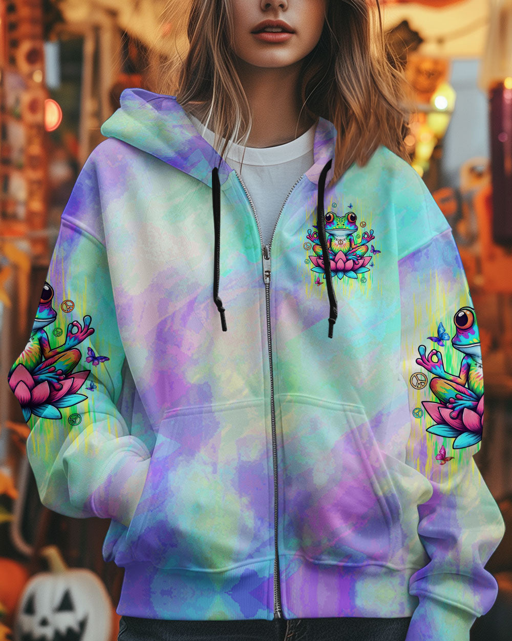 Just Breathe Everything Is Going To Be Okay Frog Tie Dye Yoga Hippie AOP Shirts _8_ FE2sJ