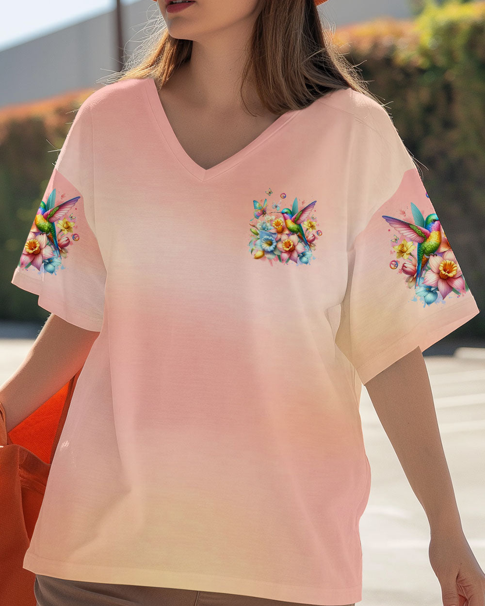 Just Breathe Everything Is Going To Be Okay Hummingbird Floral Pastel AOP Shirts _2_ adAaQ