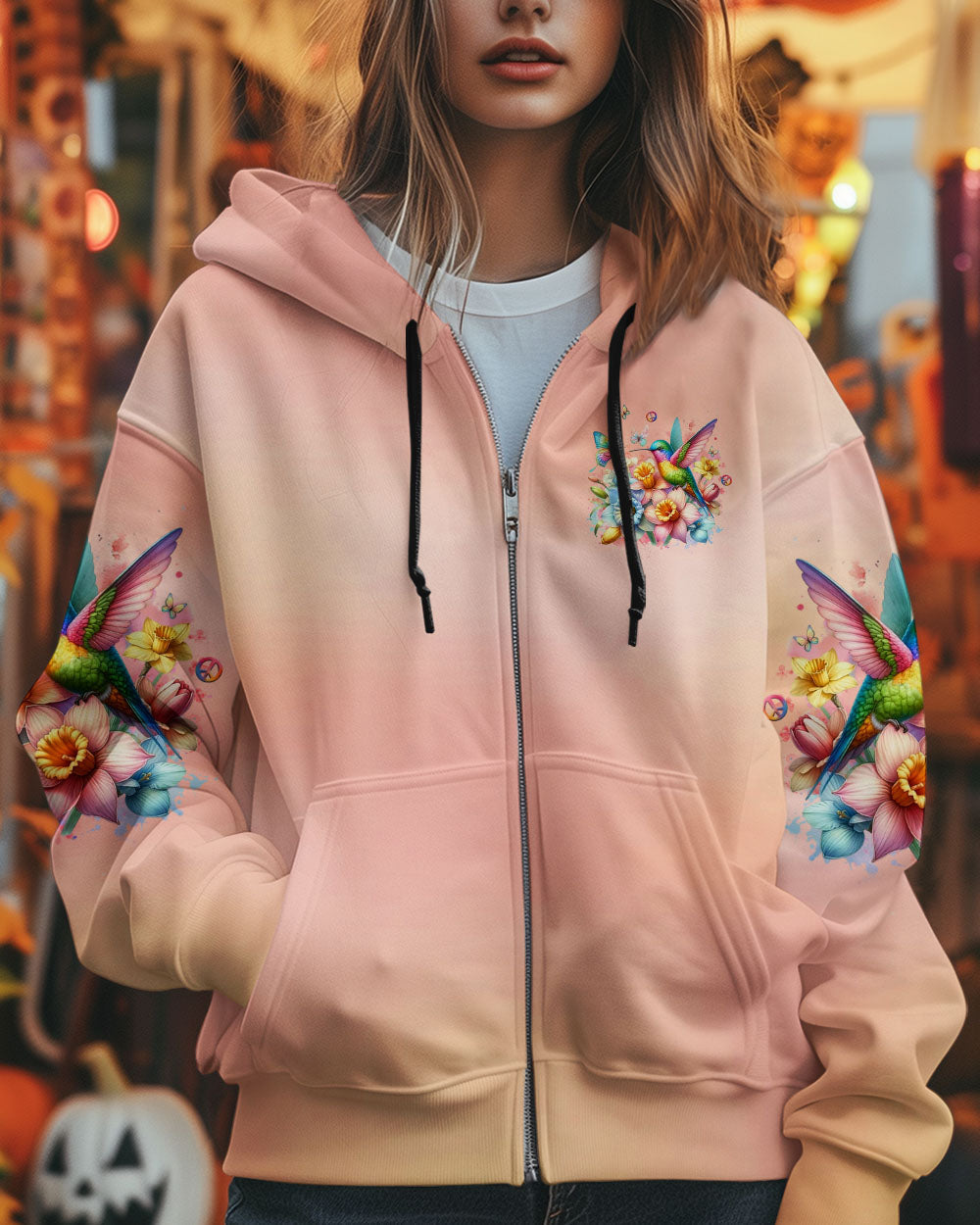 Just Breathe Everything Is Going To Be Okay Hummingbird Floral Pastel AOP Shirts _8_ tkYEi