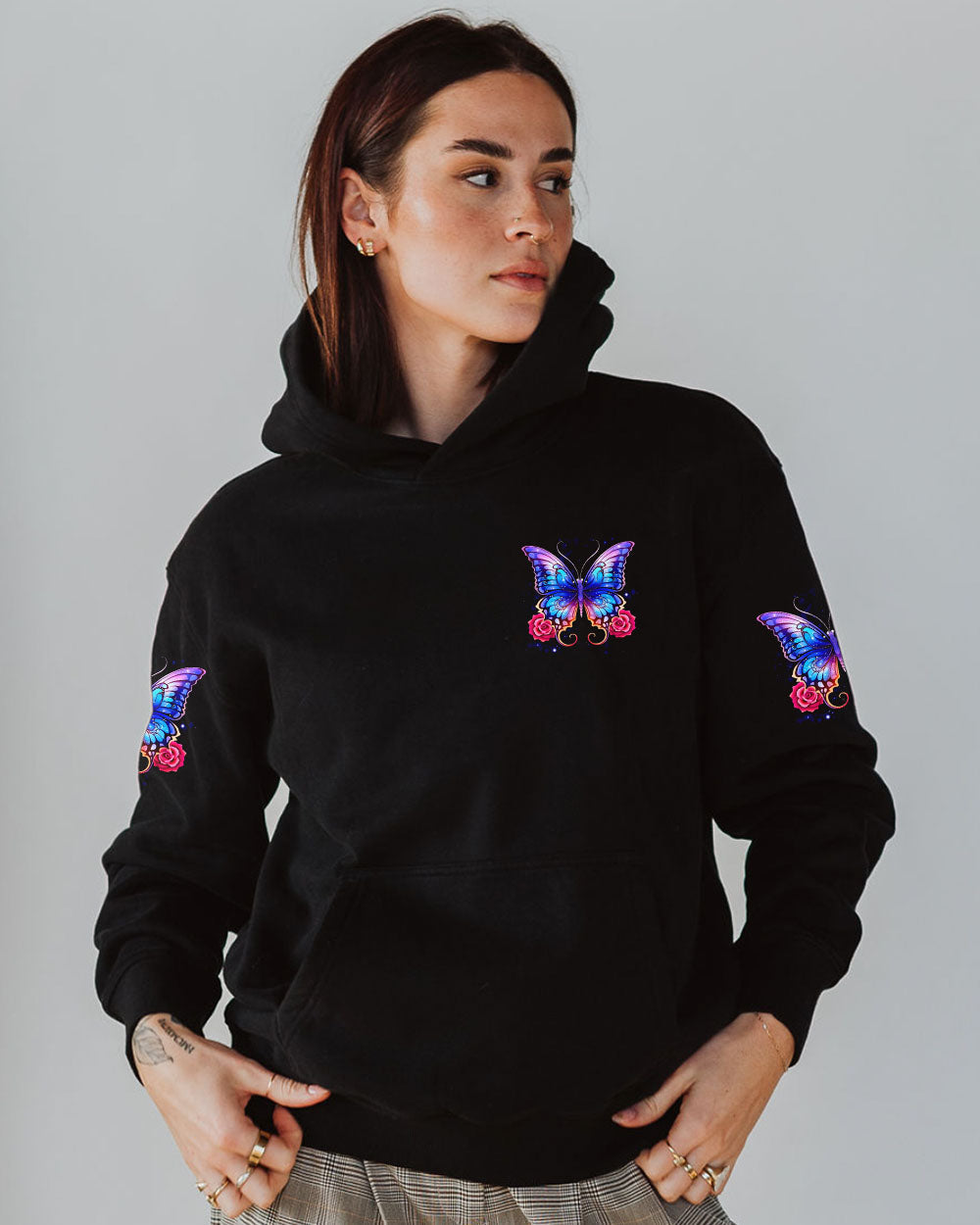 Just Breathe Everything Is Going To Be Okay Inspirational Butterfly Graphic AOP Shirts _4_ 3kEYX