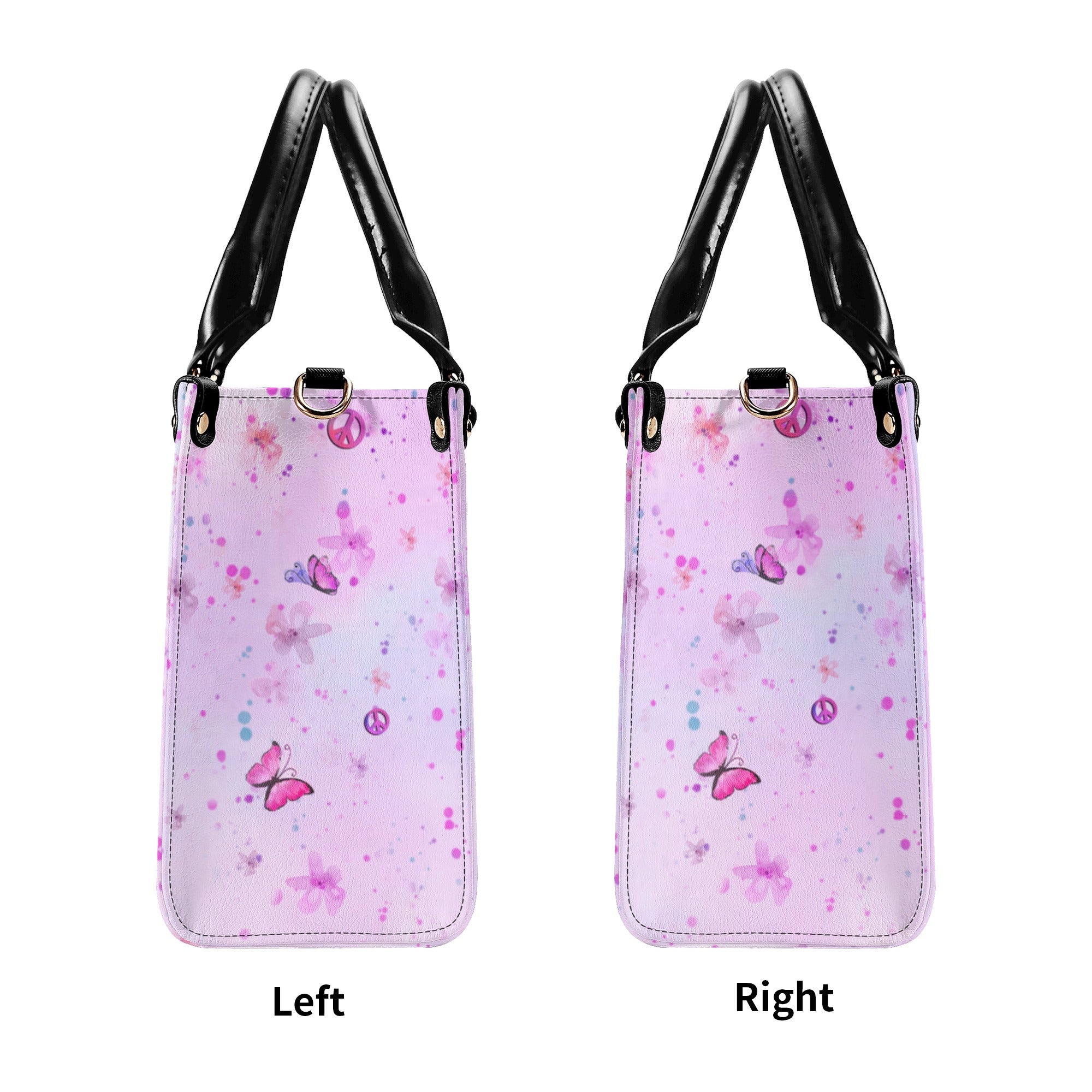 Just Breathe Everything Is Going To Be Okay Motivational Dragonfly with Pink Floral Leather Bag _8_ uRijO