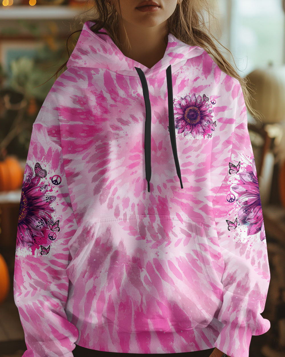 Just Breathe Everything Is Going To Be Okay Pink Tie Dye Sunflower AOP Shirts _14_ PKB5j