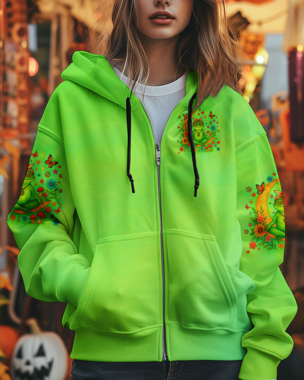 Just Breathe Everything Is Going To Be Okay Tie Dye Frog Graphic Tee for Women AOP Shirts _11_ t23pI