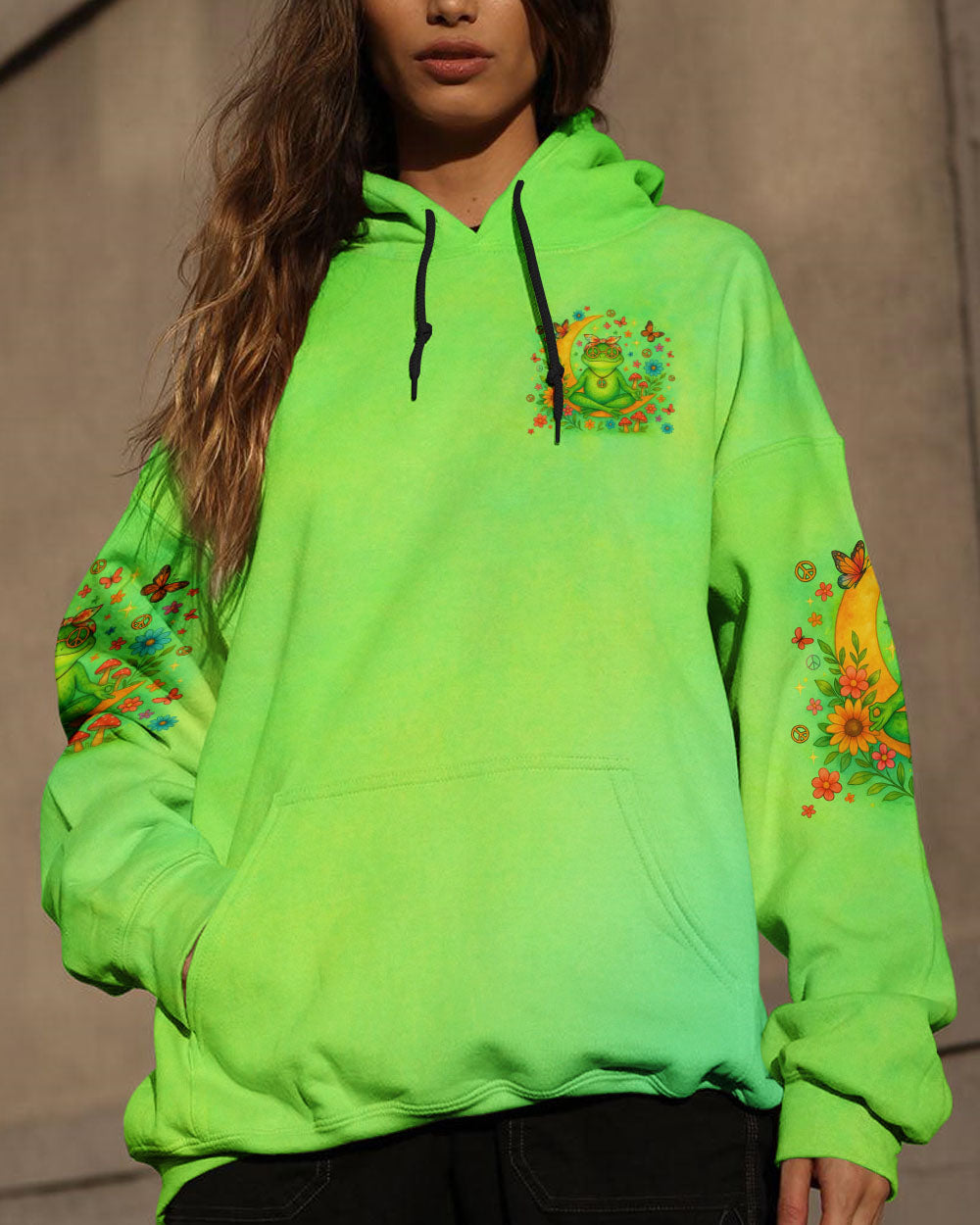 Just Breathe Everything Is Going To Be Okay Tie Dye Frog Graphic Tee for Women AOP Shirts _7_ Gz0GN