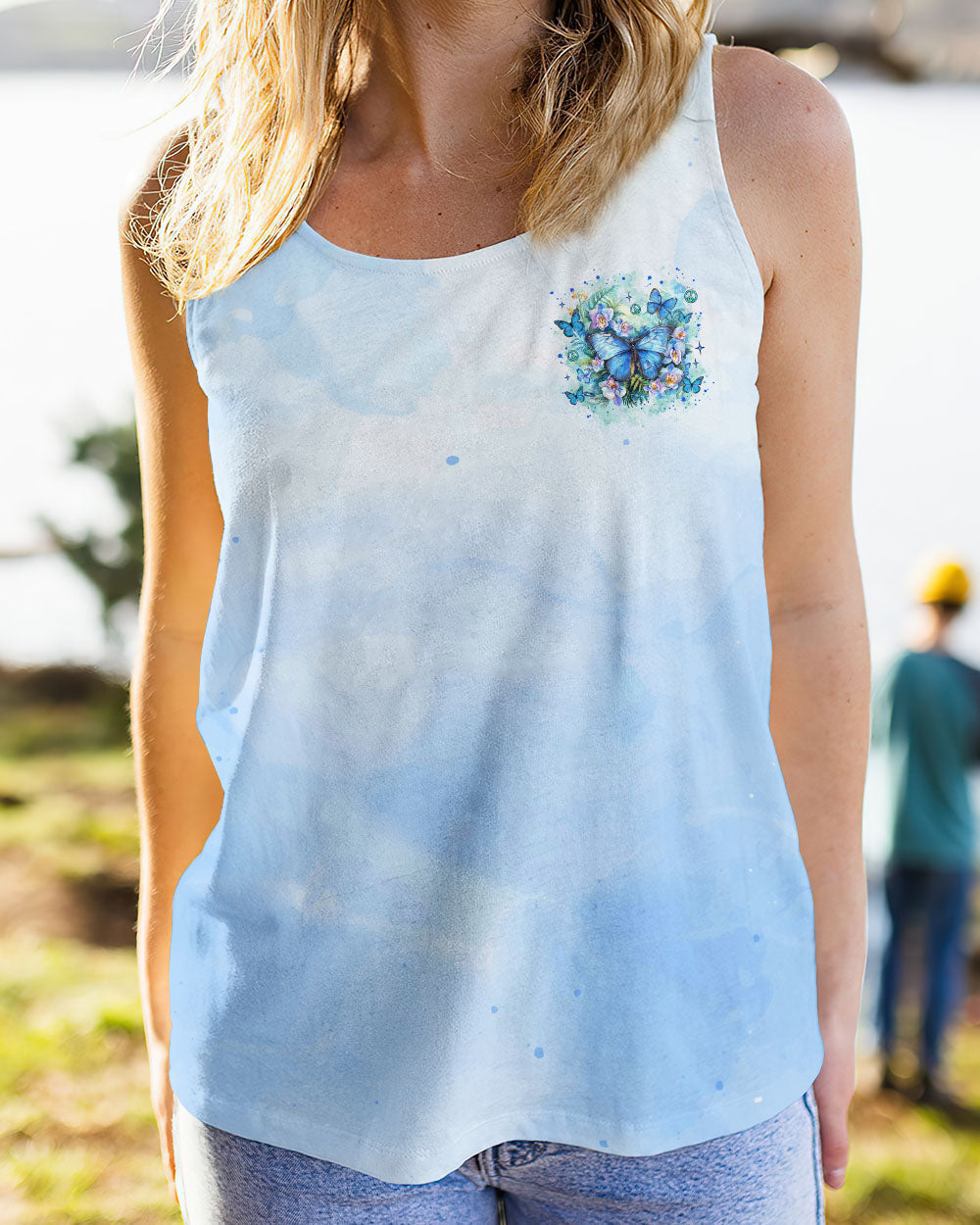 Just Breathe Everything Is Going to Be Okay Blue Butterfly Tie Dye AOP Shirts _13_ ELLoy