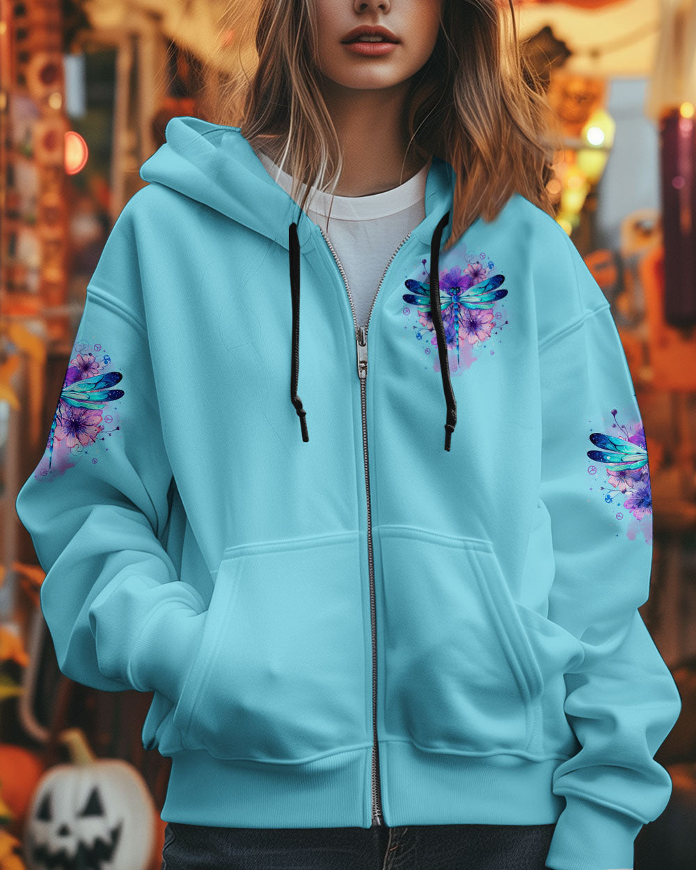 Just Breathe Everything Is Going to Be Okay Blue Dragonfly Peace Floral AOP Shirts _10_ ipcB1