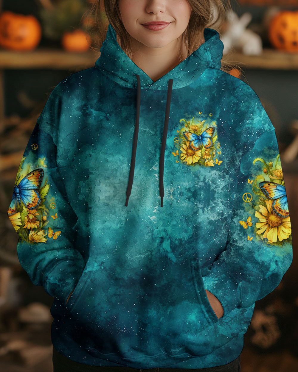 Just Breathe Everything Is Going to Be Okay Butterfly Floral Positivity AOP Shirts _14_ IVO7D