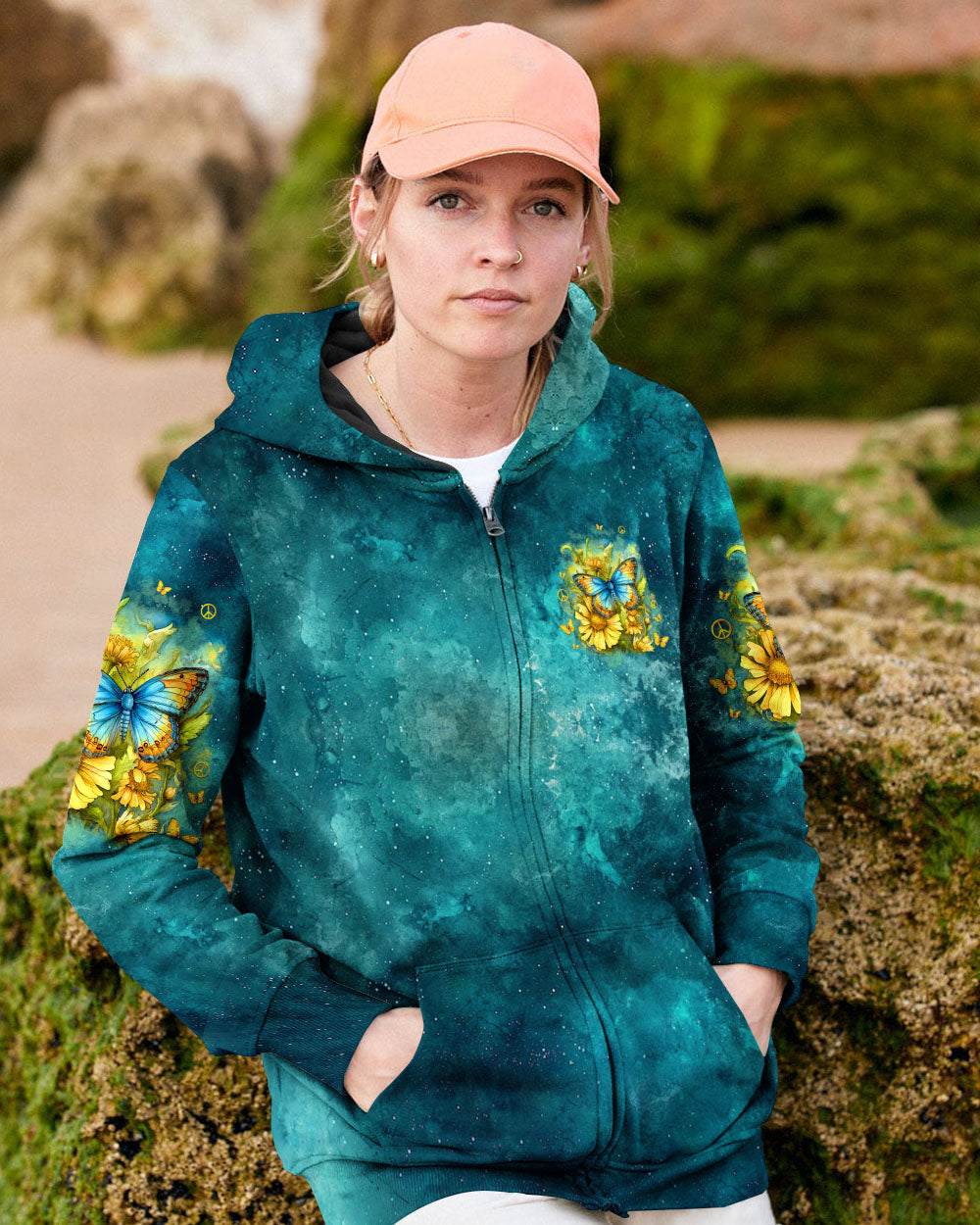 Just Breathe Everything Is Going to Be Okay Butterfly Floral Positivity AOP Shirts _4_ 61fqW