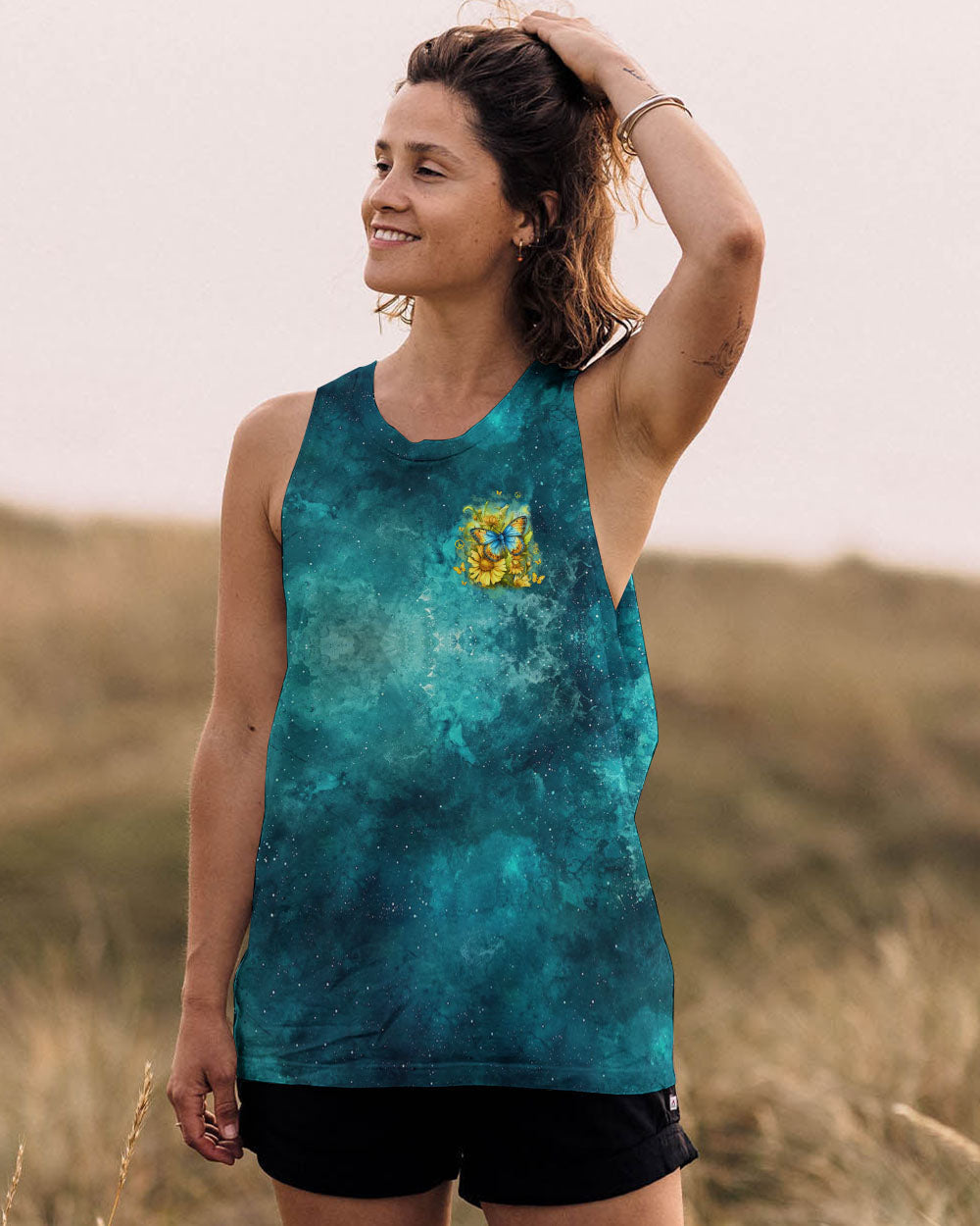 Just Breathe Everything Is Going to Be Okay Butterfly Floral Positivity AOP Shirts _6_ VvA1L