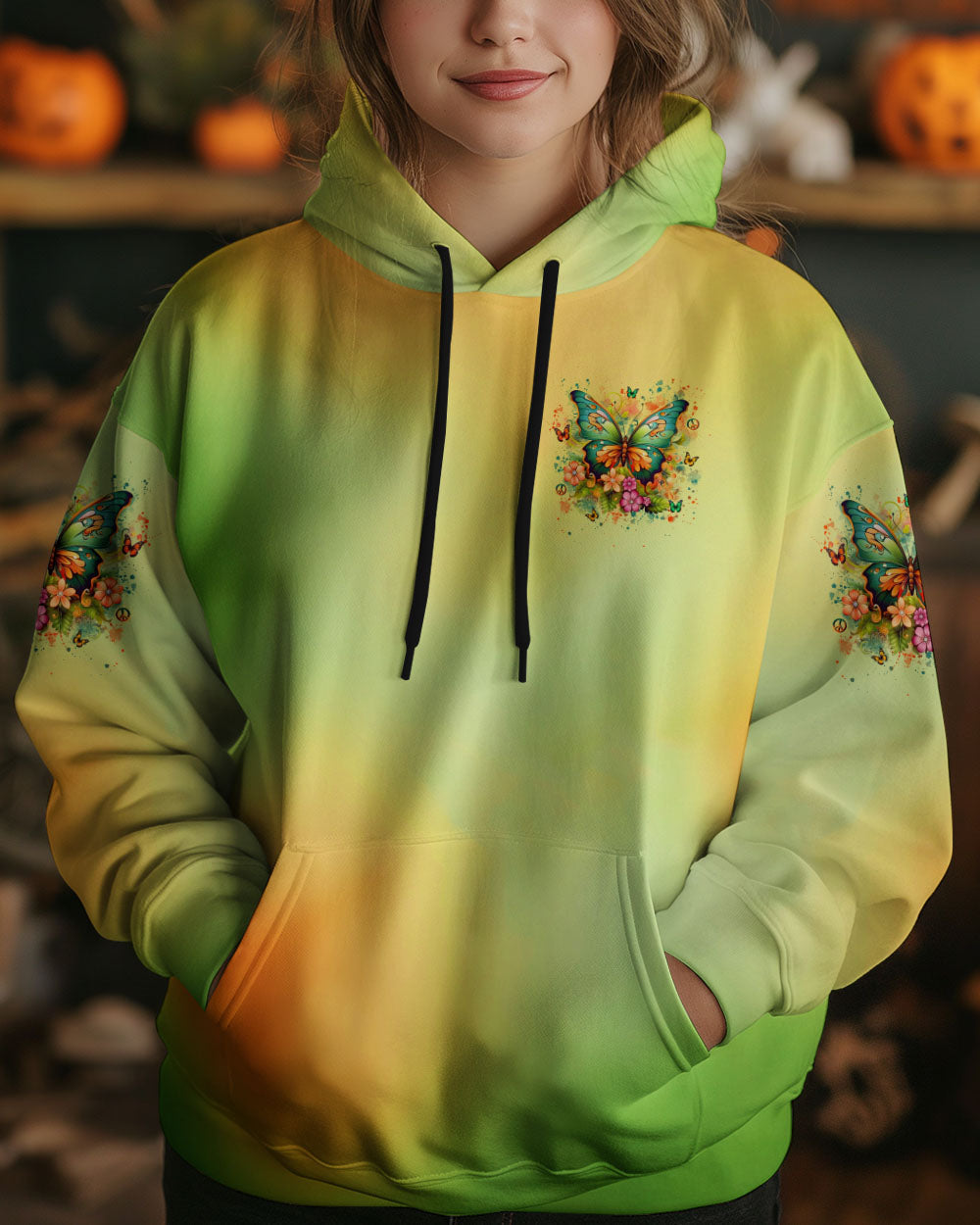 Just Breathe Everything Is Going to Be Okay Butterfly and Floral AOP Shirts _4_ UrVoe