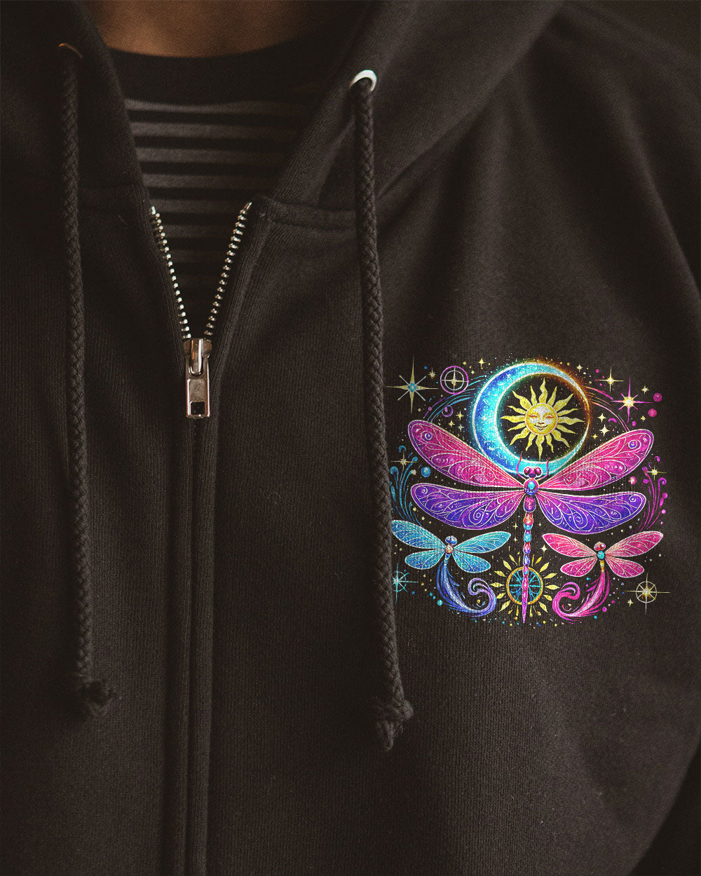 Just Breathe Everything Is Going to Be Okay Colorful Celestial Dragonfly AOP Shirts _10_ MZ5Vq