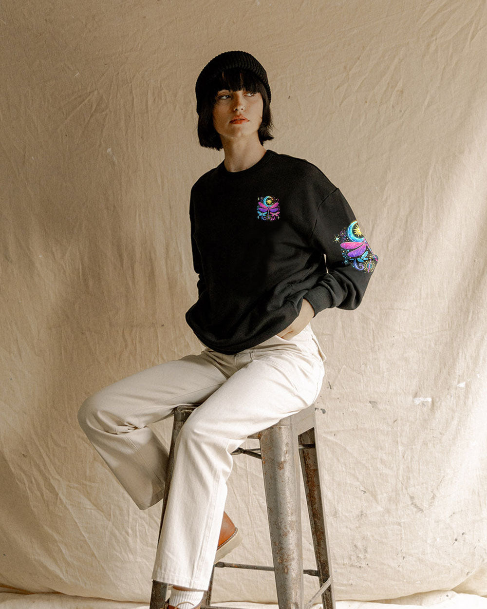 Just Breathe Everything Is Going to Be Okay Colorful Celestial Dragonfly AOP Shirts _8_ GHYxx