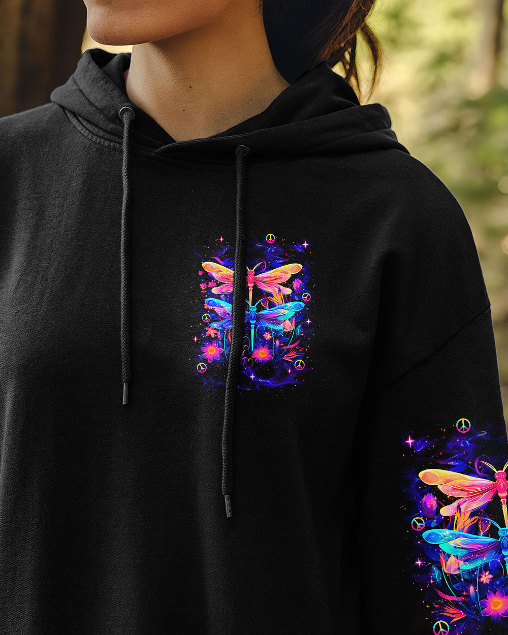 Just Breathe Everything Is Going to Be Okay Colorful Dragonfly Mental Health Tee AOP Shirt _7_ Hlqrl