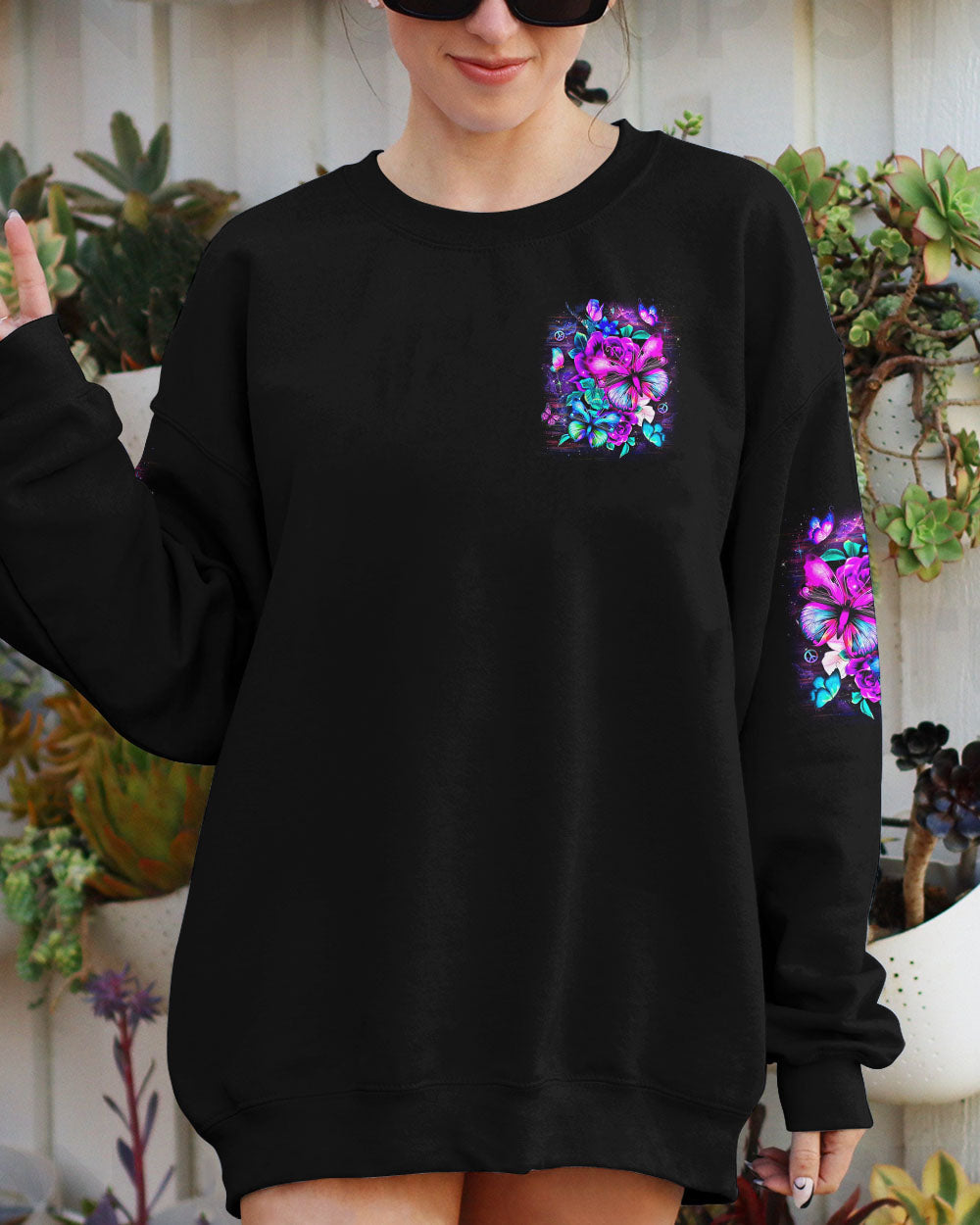 Just Breathe Everything Is Going to Be Okay Colorful Floral Butterfly AOP Shirts _9_ ZlXY8