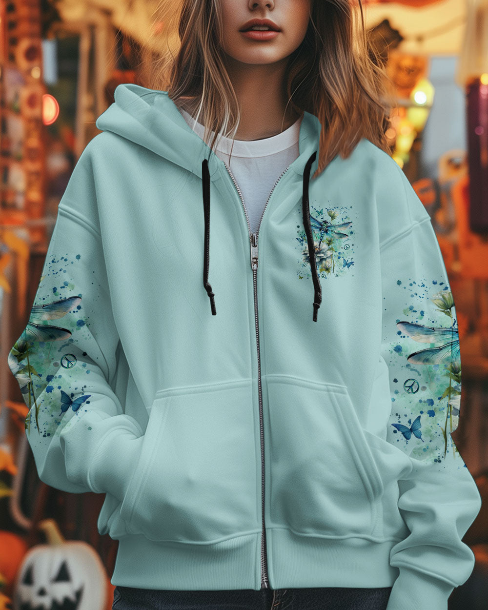 Just Breathe Everything Is Going to Be Okay Dragonfly and Floral AOP Shirts _10_ YCA8t