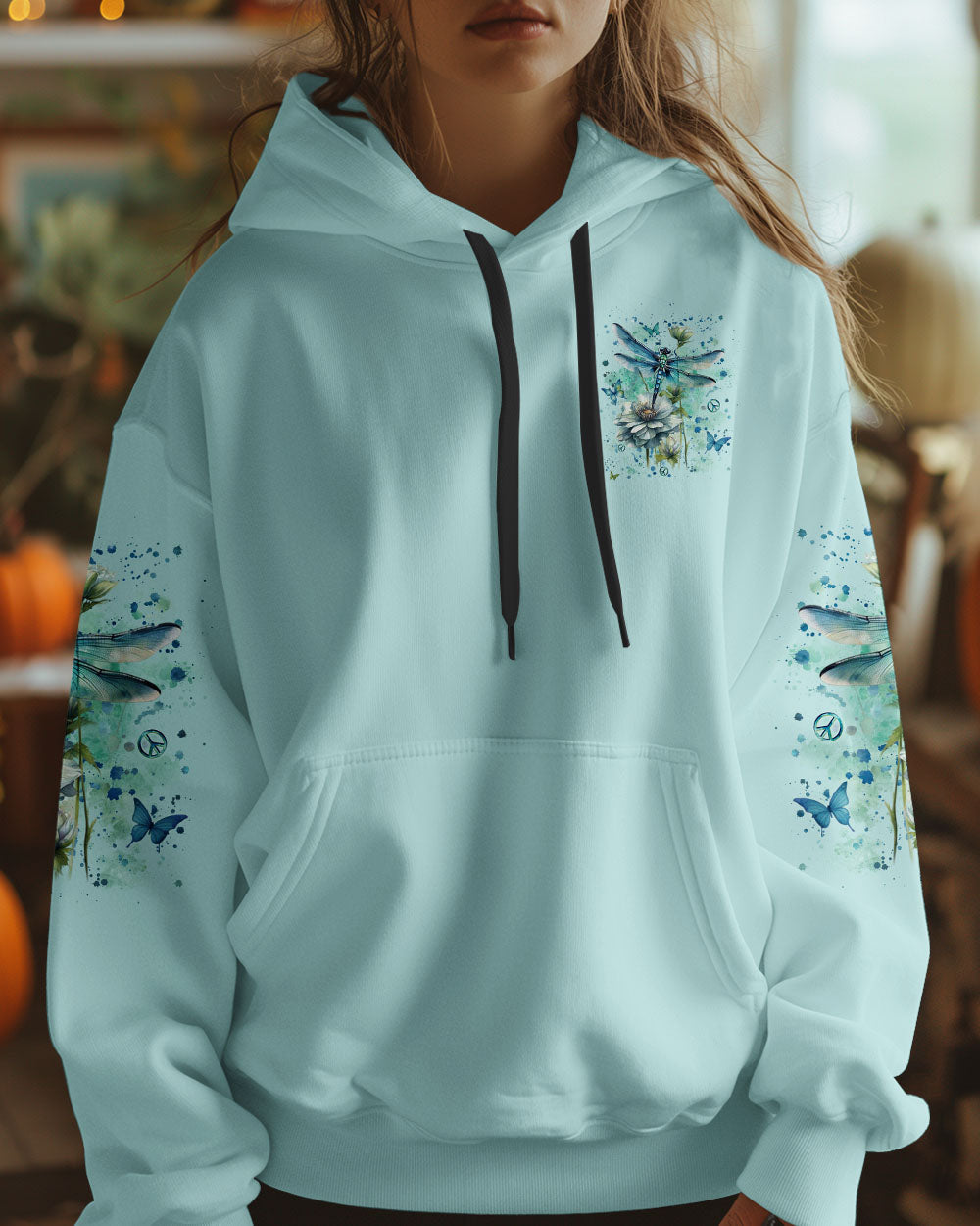 Just Breathe Everything Is Going to Be Okay Dragonfly and Floral AOP Shirts _6_ AA6Ur