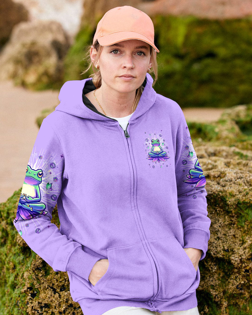 Just Breathe Everything Is Going to Be Okay Frog Mindful Yoga AOP Shirts _6_ syEdr