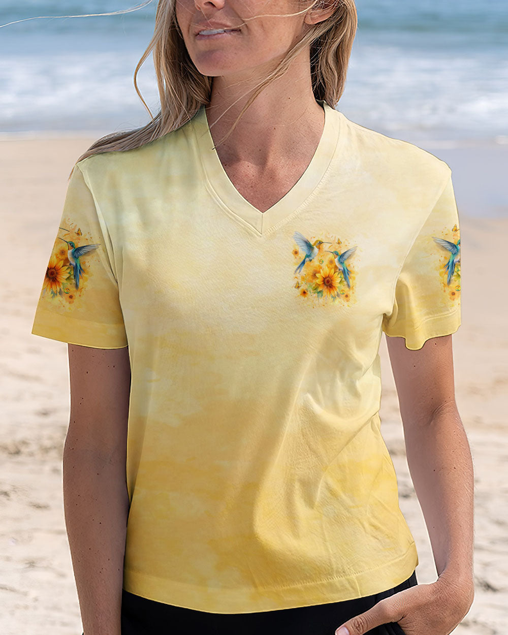 Just Breathe Everything Is Going to Be Okay Hummingbird and Floral AOP Shirts _6_ gFPC6