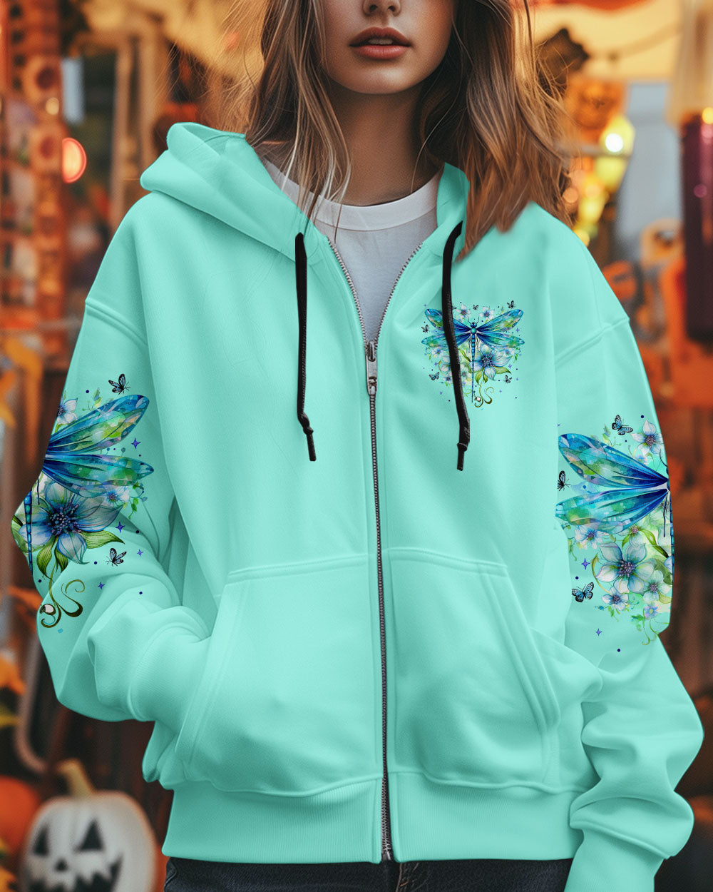 Just Breathe Everything Is Going to Be Okay Inspirational Dragonfly Floral AOP Shirts _10_ aYwUK