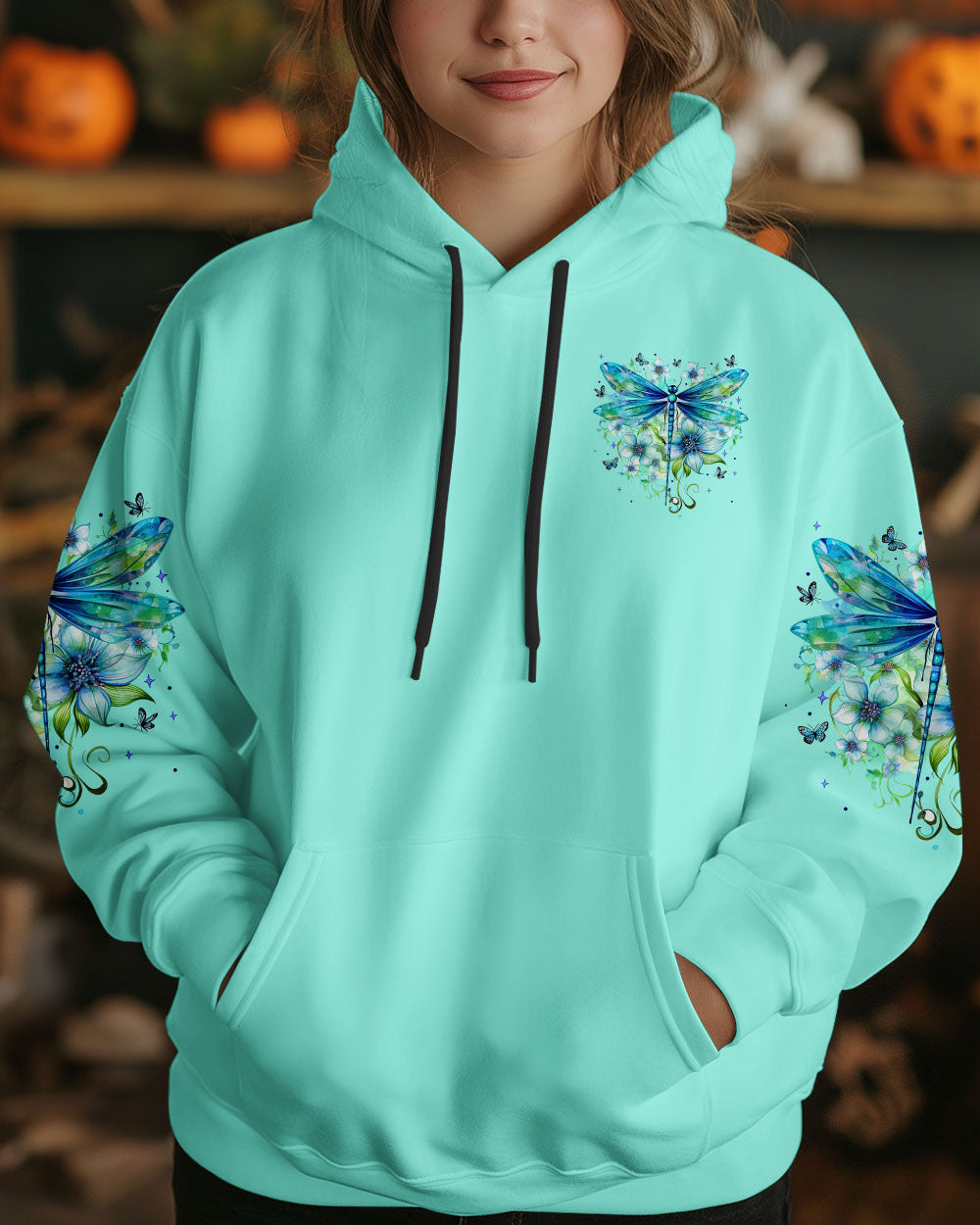 Just Breathe Everything Is Going to Be Okay Inspirational Dragonfly Floral AOP Shirts _6_ Sww6F