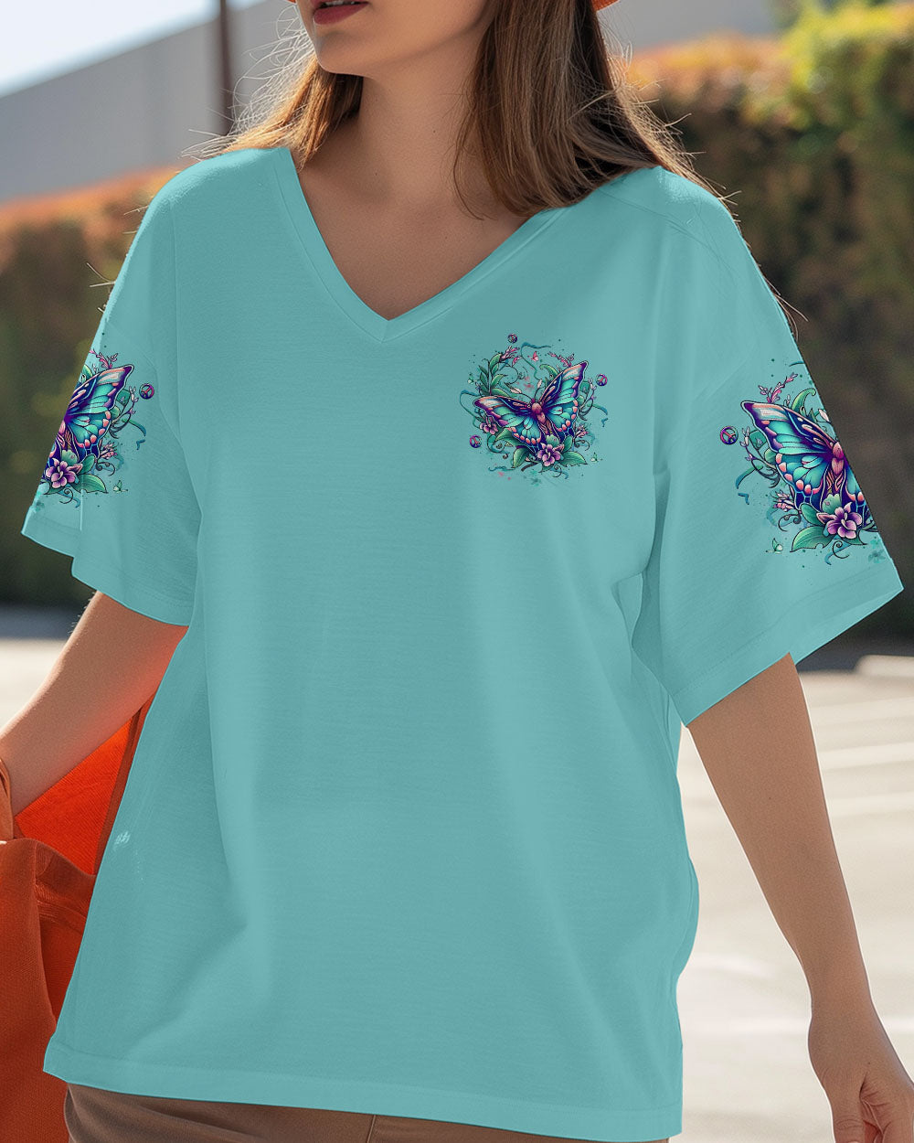 Just Breathe Everything Is Going to Be Okay Motivational Butterfly Quote AOP Shirts _12_ izqCU