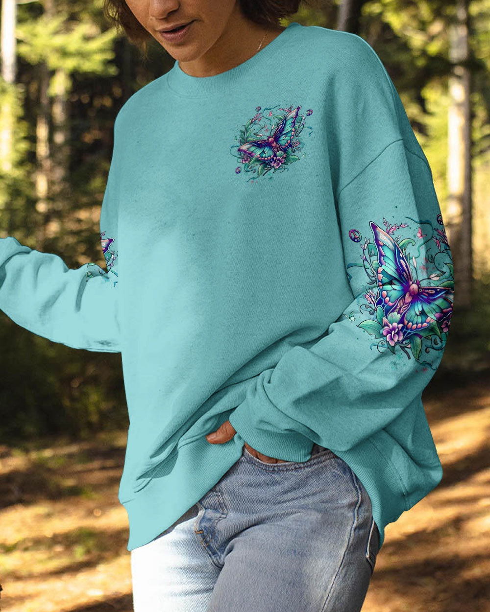 Just Breathe Everything Is Going to Be Okay Motivational Butterfly Quote AOP Shirts _2_ QUZTL