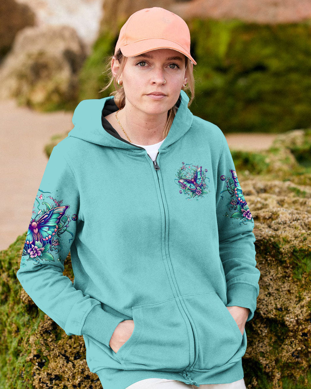 Just Breathe Everything Is Going to Be Okay Motivational Butterfly Quote AOP Shirts _4_ 6bRDI