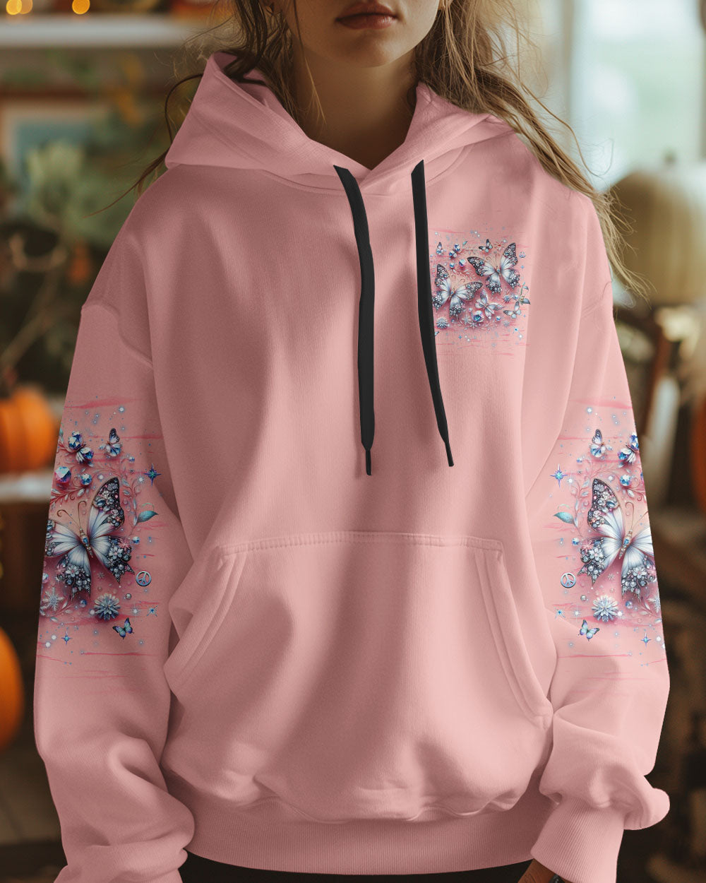 Just Breathe Everything Is Going to Be Okay Pink Butterfly Graphic AOP Shirts _5_ d0cOV