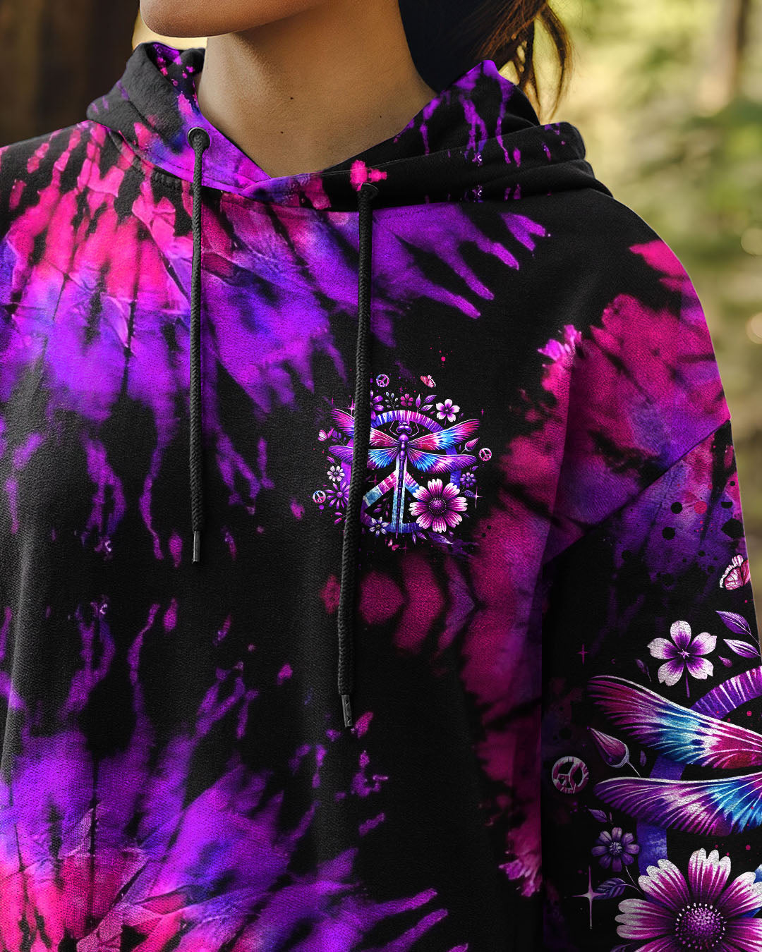 Just Breathe Everything Is Going to Be Okay Purple Dragonfly Tie Dye Hippie Graphic AOP Shirts _2_ 0ffaS