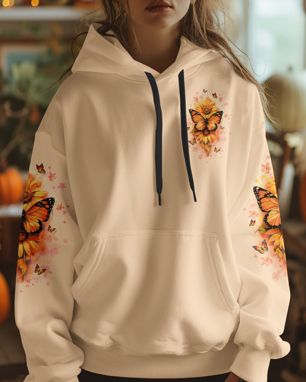 Just Breathe Everything Is Going to Be Okay Sunflower Butterfly AOP Shirts _14_ YFDtz