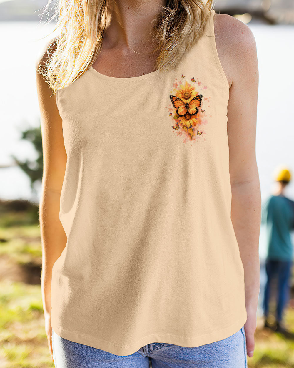 Just Breathe Everything Is Going to Be Okay Sunflower Butterfly AOP Shirts _6_ Y4eUQ